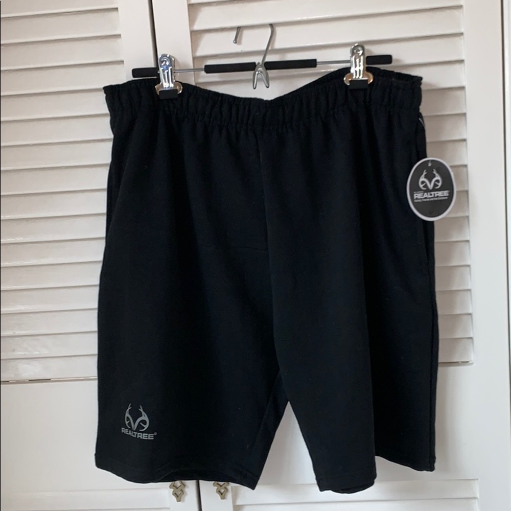 NWT Real Tree Men’s black knit drawstring shorts